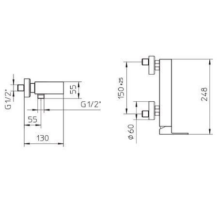 Смеситель Palazzani Qadra 58201510 для ванны, хром