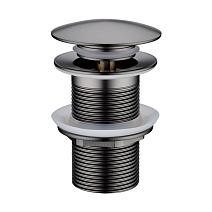 Донный клапан Boheme 612/2-GM для раковины, с переливом, оружейная сталь