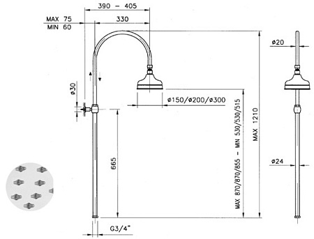 Душевая стойка Nicolazzi Classic Shower 5712WS CR 20