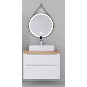 Мебель для ванной Jorno Wood Wood.01.80/P/W 80 светлое дерево/белый