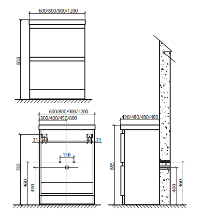 Мебель для ванной BelBagno Energia-N 80 biege, напольная
