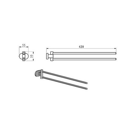 Полотенцедержатель Ravak Chrome CR 340 X07P319 поворотный