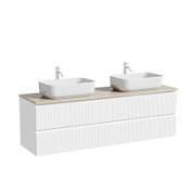 Тумба с раковиной и столешницей Sancos Snob T 160 SNT80W+TT160A2X Bianco/Kreman