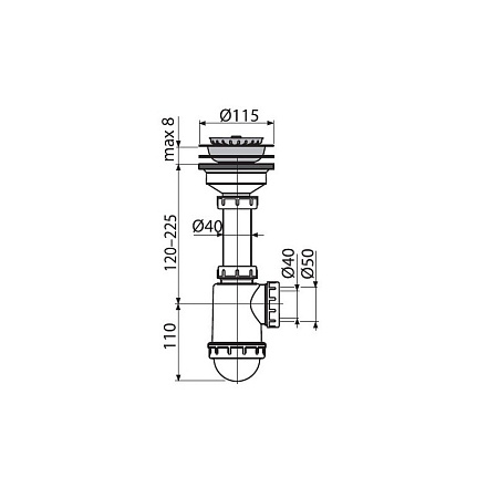 Сифон для раковины AlcaPlast A446-DN50/40