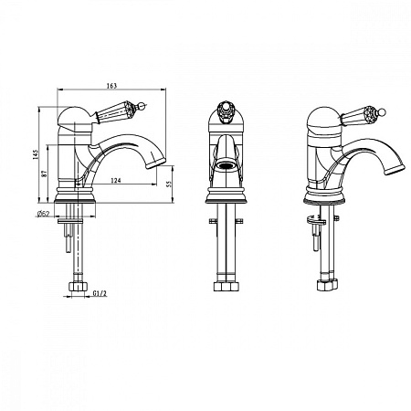 Смеситель Boheme Brillante Ripresa 341 для раковины, хром