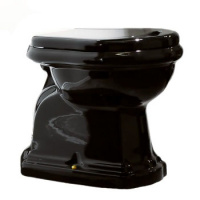 Унитаз приставной Kerasan Retro 101004 nero вертикальный выпуск, фурнитура бронза