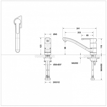 Смеситель Bravat Stream F73783C-2 для кухни хром