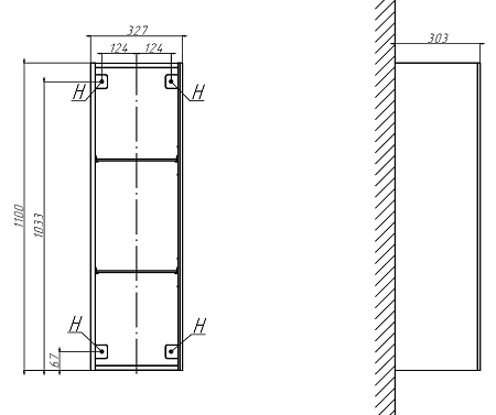 Шкаф-пенал Velvex Klaufs 110 белый