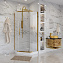 Душевой уголок Niagara Nova NG-6434-08 GOLD 100x100x190 стекло прозрачное/профиль желтое золото - фото 3