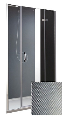 Душевая дверь в нишу Cezares Bergamo BERGAMO-B-13-60+60/30-P-Cr-R 150 R рифленое стекло