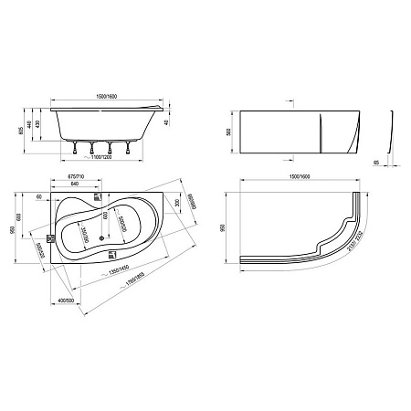 Ванна акриловая Ravak Rosa 95 C551000000 150x95 L