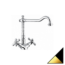 Смеситель Emmevi Deco Old 12617NO для кухонной мойки, черный/золото Смеситель Emmevi Deco Old 12617NO для кухонной мойки, черный/золото