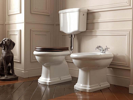 Крышка-сиденье Kerasan Retro 108640 с микролифтом дерево/бронза