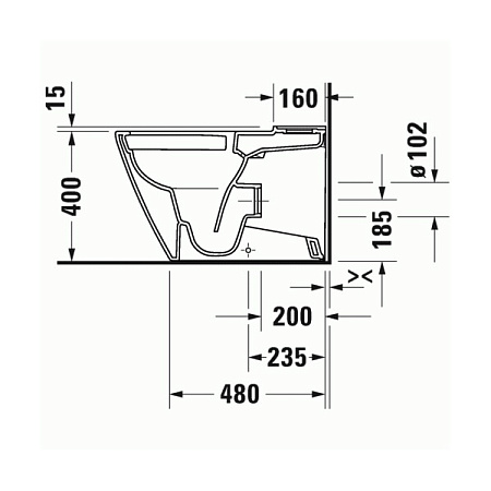 Чаша для унитаза приставного Duravit D-Neo 2003090000