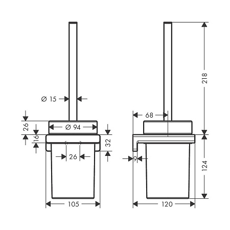 Ершик Hansgrohe AddStoris 41752670 черный матовый