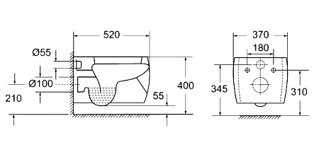 Чаша для унитаза подвесного BelBagno Formica BB1030CH белый
