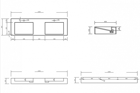 Раковина подвесная ABBER Stein AS2643-1.5 двойная, белый матовый