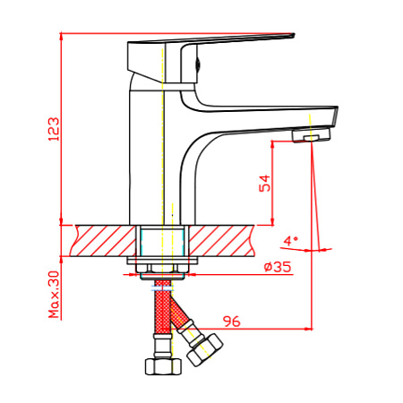 Смеситель Orange Loop M26-021w для раковины, белый