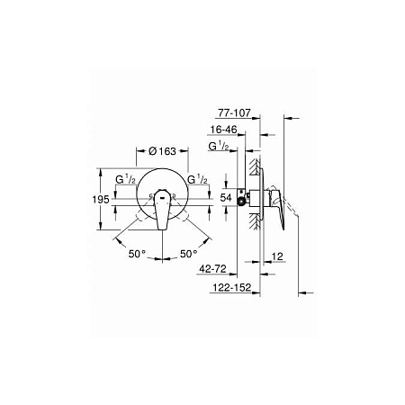 Смеситель Grohe BauEdge 29078001 для душа