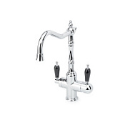 Смеситель Boheme Tradizionale chromo 113-BLC для кухонной мойки, кран для питьевой воды, хром/черный