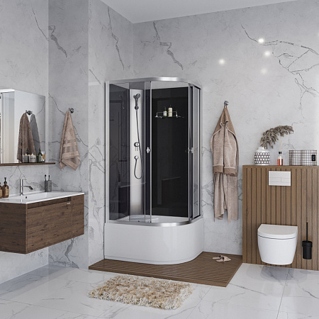 Душевая кабина Niagara Eco E90/70/40L/TN/BK 90x70x195 L стекло тонированное/профиль серебро