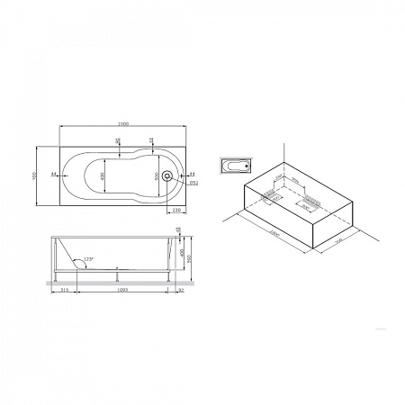 Акриловая ванна Am.Pm X-Joy W88A-150-070W-A 150х70 белый
