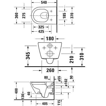 Унитаз подвесной Duravit D-Neo 2577090000