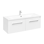 Тумба с раковиной Aquaton Мадрид 1A170301MA010 120 М с 2 ящиками, раковина Айрис, белый глянцевый