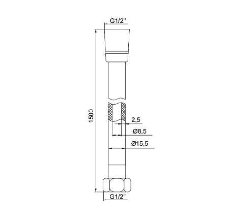Душевой шланг IDDIS PCV A50711 2.0 хром