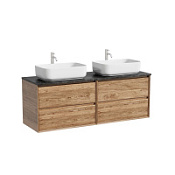 Тумба с раковиной и столешницей Sancos Marmi 2.0 140 MR2.070ECH+TT140A1X дуб чарльстон/Black Sky