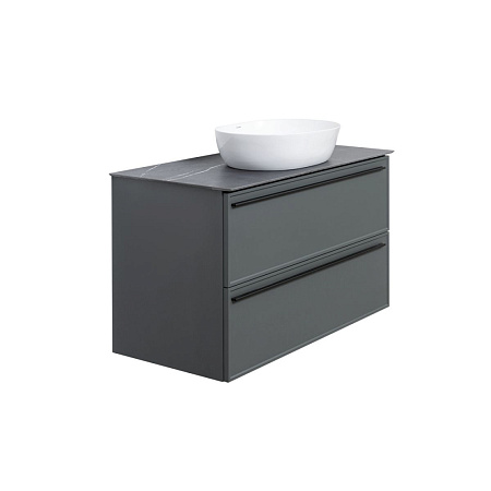 Тумба под раковину La Fenice Elba TWIN FNC-01-ELB-G-100-2 два ящика, Grigio серый матовый