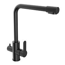 Смеситель Orange Steel M99-008b для кухонной мойки, с каналом питьевой воды, матовый черный