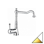 Смеситель Emmevi Laguna 40516BO для кухонной мойки, белый/золото