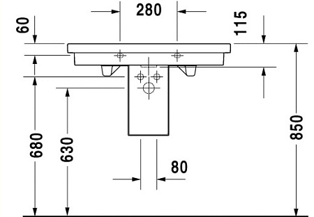 Полупьедестал для раковины Duravit 2ND Floor 0857160000