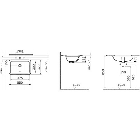 Раковина VitrA S20 7475B003-0618 55х37 белый
