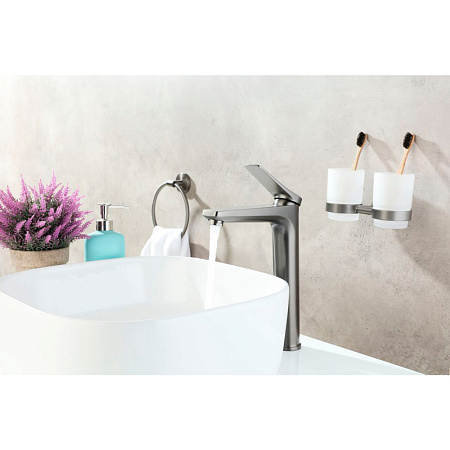 Смеситель Lemark Bronx LM3709GM для раковины, графит