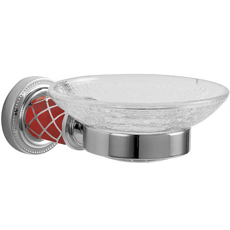Мыльница Boheme Murano 10903-R-CR настенная, хром/рубиновый