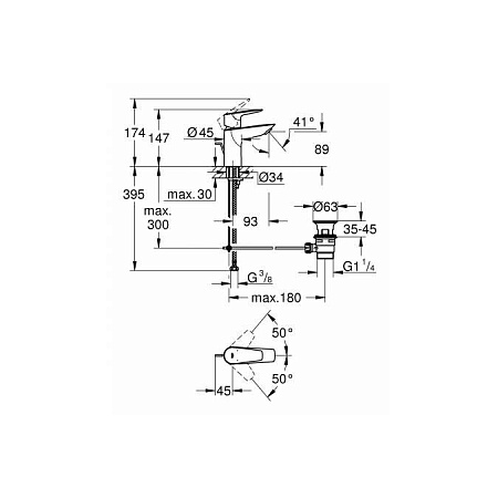 Смеситель Grohe BauEdge 23328001 для раковины