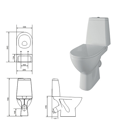 Унитаз-компакт Cersanit Granta S-KO-GRA031-3/6-DL-n-w микролифт