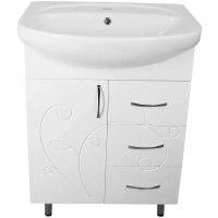 Тумба с раковиной Style Line Эко Фьюжн 65 корзина для белья, белый