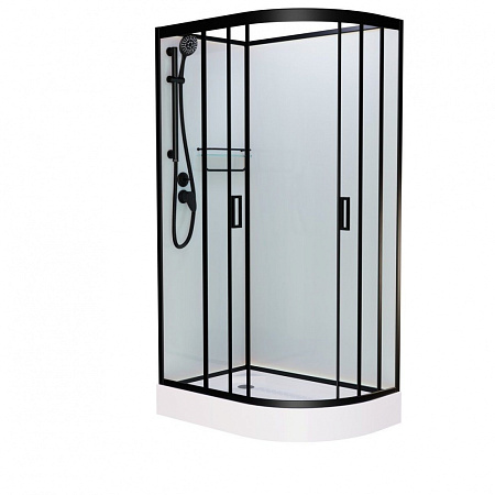 Душевая кабина Frank F418L Black 100*80 без крыши, черный