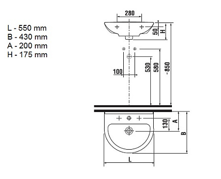 Раковина Jika Mio 8107120001041 55x43x17,5 белый