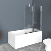 Шторка на ванну BelBagno Uno UNO-V-2-100/150-P-Cr-R рифленое стекло