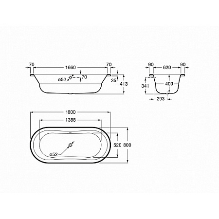 Ванна стальная Roca Duo Plus 222565000 180х80 см