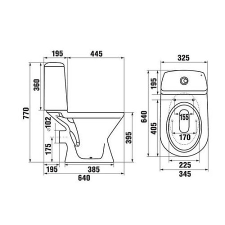 Унитаз-компакт Jika Era 8245320002429, горизонтальный выпуск, нижняя подводка