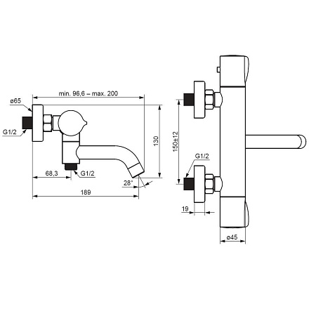 Смеситель Damixa Scandinavian Pure 363000300 для ванны, черный