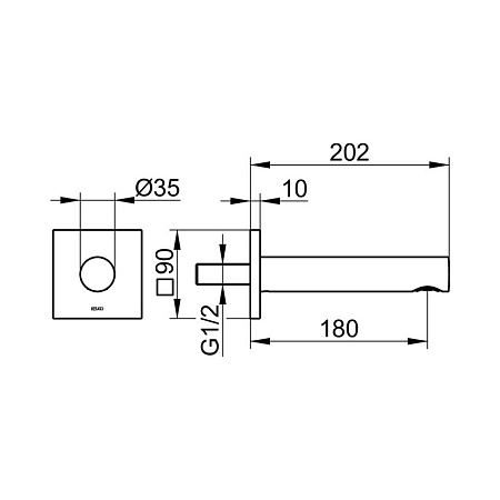 Излив Keuco Ixmo 59545010102 для ванны, хром