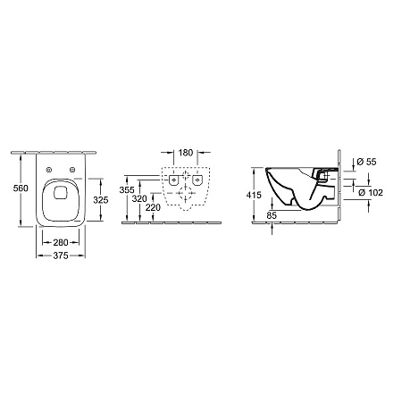 Чаша для унитаза подвесного Villeroy & Boch Venticello 4611R001 альпийский белый