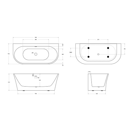 Акриловая ванна BelBagno BB711-1550-700 155x70 белый
