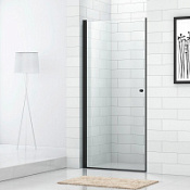 Душевая дверь в нишу Cezares Eco ECO-O-B-1-80-C-NERO прозрачное стекло, черный